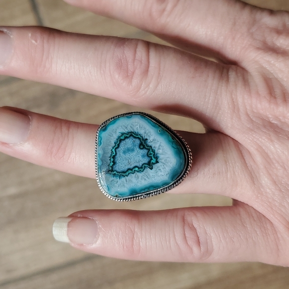 New Solar Quartz Agate 925 Silver Ring. - Picture 9 of 11